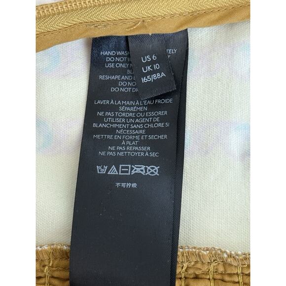 Anthropologie PILCRO Corset Seamed‎ Floral Velvet Mustard Tank Top Size 6 EUC - Picture 10 of 16